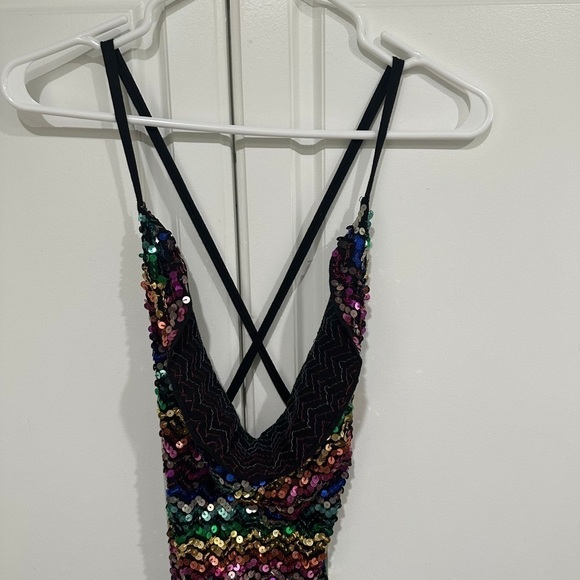 LPA Sequins Dress 658 Rainbow Size XXS - Picture 9 of 10